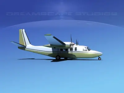 Rockwell Turbo Commander 690 V03 3D model