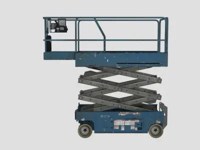 Low poly Car Lift Low-poly 3D model