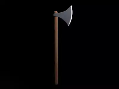 Short War Axe 01 Low-poly 3D model