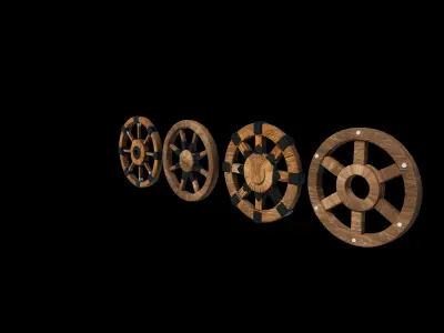 Wooden wheel 3D model