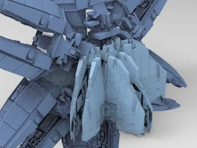 Star Flower Ship design 2 structures 3D model
