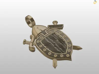 Shield pendant 3D print model