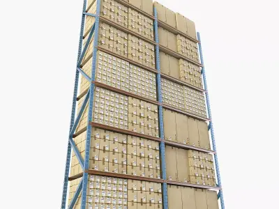 Warehouse Shelf Stack 3D model