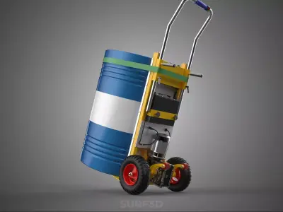 ELECTRIC STAIR CLIMBER HAND TRUCK CART TROLLEY STEEL DRUM BARREL 3D model