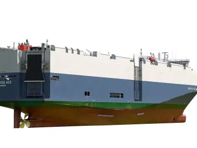 Vehicles Carrier RoRo and burnt ship 3D Model Pack