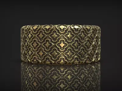 Byzantine Antique Ornate Vintage Right Hand Ring 3D print model