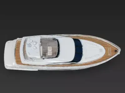Modern Luxury Superyacht 3D Model - Ocean Mega Yacht Low-poly 3D model
