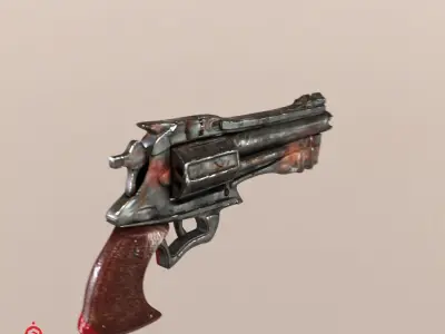 M1-Revolver revolver from game fallout Low-poly 3D model