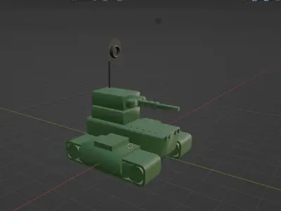 3D War Tank LowPoly Low-poly 3D model