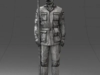 000113 Soviet Soldier in Field Uniform 0116 3D model