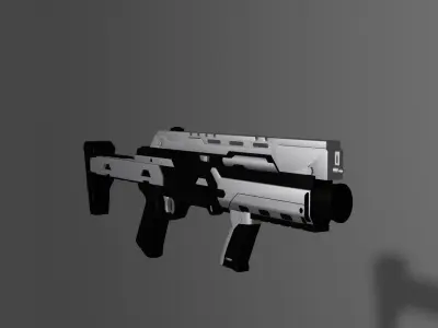 Scifi Rifle Gun Low-poly 3D model