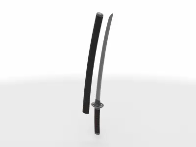 wakizashi japanese short sword 3D model