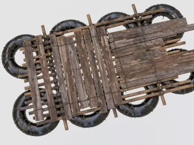 Survival Raft Ver 04 Low-poly 3D model
