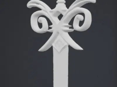 Silver elegance sword dagger Low-poly 3D model