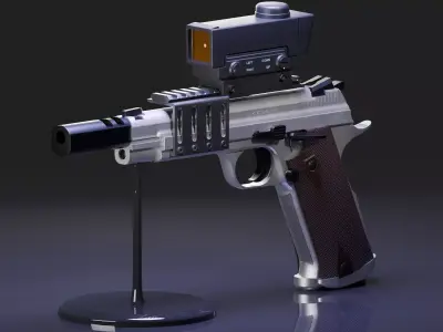 P210-6 NOVAKS Custom Pistol Low-poly 3D model