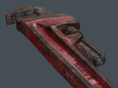 Pipe Wrench - PBR Game Ready Low-poly 3D model