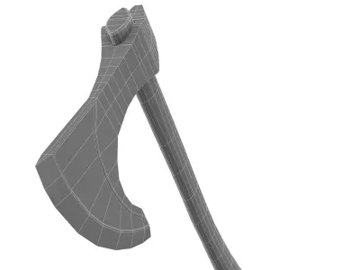  Viking Battle Axe Low-poly 3D model