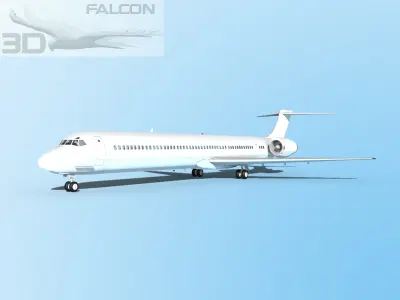 Falcon3D MD-80 Unmarked 2 3D model