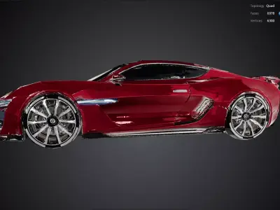 Red Sports Car 3D model