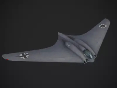 Horten Ho 229 Hand painted game model the first jet fighter Low-poly 3D model
