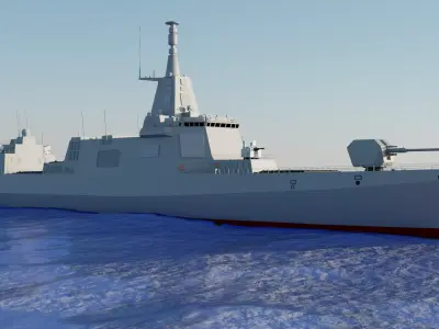 Chinese navy Type 055 nanchang Destroyer Low-poly 3D model