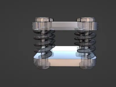  Base Plate Spring Bolt  Low-poly 3D model
