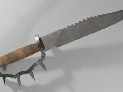 Trensh knife Low-poly 3D model