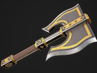 Fantasy Axe 1C Low-poly 3D model