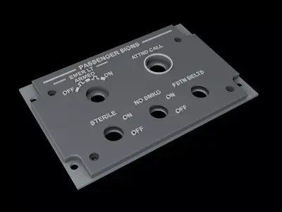 EMBRAER E1 OVERHEAD - PASSENGER SIGNS PANEL 3D print model