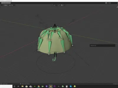 Advanced umbrella rigged for blender  Low-poly 3D model