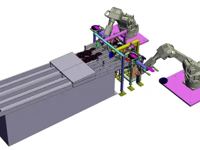 Robotic Automated Assembly Line 3D model