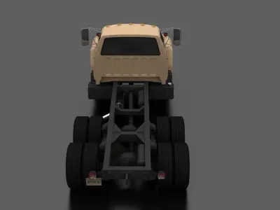 F-Series F-800 Truck Chassis Tandem Axle 1980 Low-poly 3D model