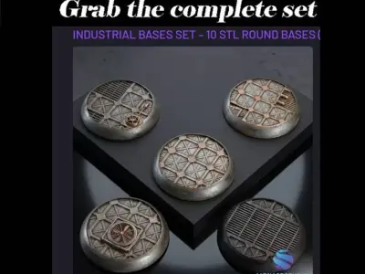Sci-Fi Industrial Base - Free Sample - 10-Piece Set Free 3D print model