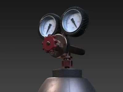 Gas Cylinder Low-poly 3D model order