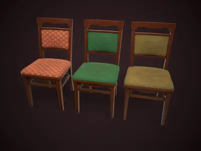 Old vintage chair Low-poly 3D model