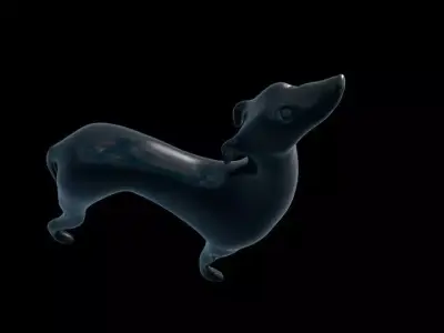 Art Deco Dog Statue Low-poly 3D model
