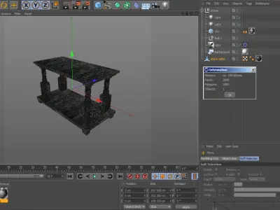 Ancient Black Stone Table Low-poly 3D model