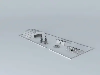 modern house with stuff Free 3D model