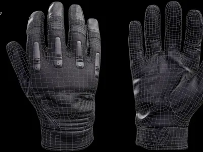 Tactical Gloves 038 Low-poly 3D model