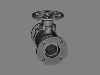 Industrial Ball Valve Pack Low Poly Game Ready PBR Low-poly 3D model