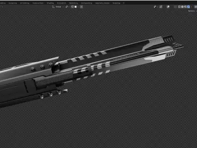 Scifi Cannon 3d Model Low-poly 3D model