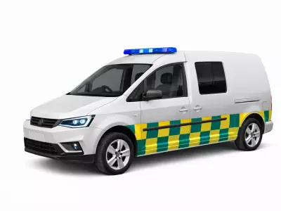Mini Animal Ambulance 3D Model Compact Veterinary Rescue Vehicle 3D model