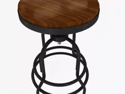 Industrial Mansard Stool Low-poly 3D model