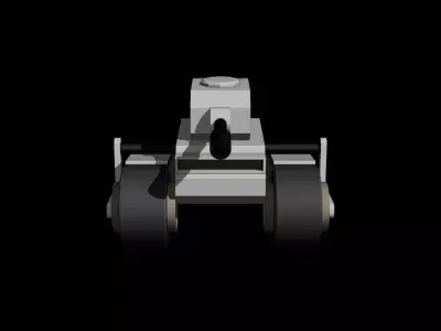 Stylized Low Poly Tank Heavy Cannon Game Ready Low-poly 3D model
