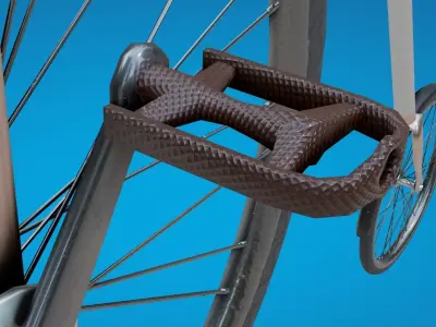 Velocipede bicycle with wooden handle Low-poly 3D model