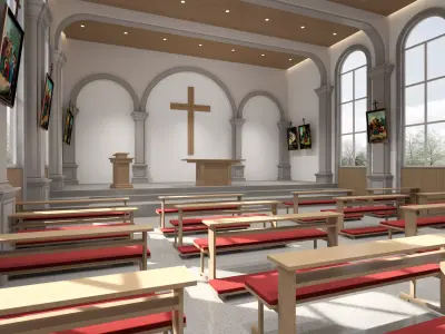 church Low-poly 3D model order