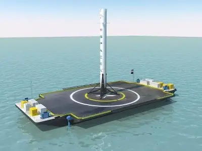 Falcon 9 and Barje 3D model