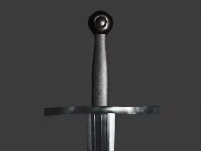 low-poly German sword 15th century Low-poly 3D model