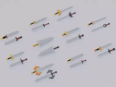 Low-poly Sword pack Low-poly 3D model