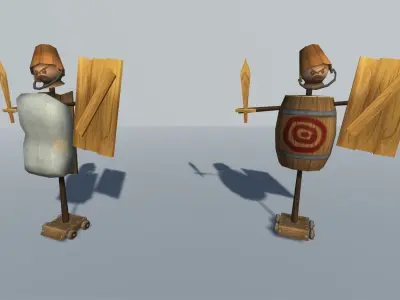 Low Poly Training camp gameready assets Low-poly 3D model